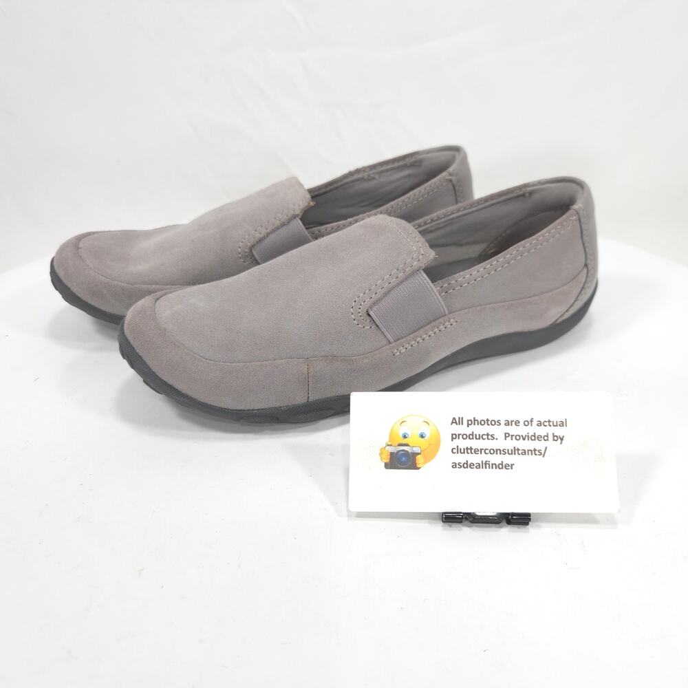 Collection by Clarks Suede Slip On Loafer Flat Womens Size 6.5 13291 Gray